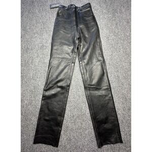 UNIK Leather Apparels Pants Womens‎ 6 Black Straight Leg Motorcycle Biker
